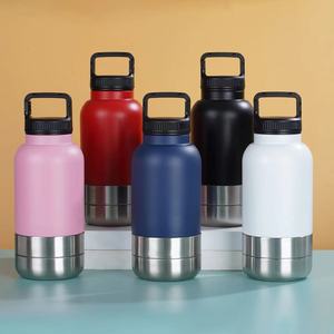 3-In-1 Stainless Steel <b>Dog</b> Water <b>Bottle</b> With Insulated 32oz Capacity And Detachable Bowls For Outdoor Use - Product Image 4