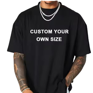 Camiseta Casual de Cuello Redondo y Manga Corta Negra Extra Grande de Algodón de 180 Gsm para Hombre - Product Image 1