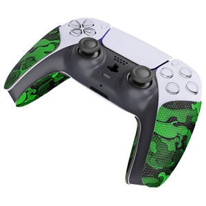 PlayVital - Almohadillas de Goma Suave con Textura Profesional Antideslizantes y Absorbentes del Sudor, Color Negro y Verde Camuflaje, para el Control de PS5 - Product Image 5