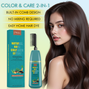 Mayorista Profesional Permanente 200ml Antiadherente Color Negro Cubierta Rápida Cabello Gris 3 en 1 Ginseng Tinte PARA EL Cabello Champú Peine - Product Image 4