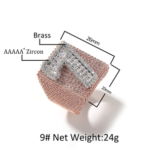 Anillo Personalizado con Letras y Números 2025 de Circonita 5A con Cristales Iced Out para Hombre, Anillos con Piedras Preciosas, Joyería Hip Hop, Joyería Personalizada - Product Image 2