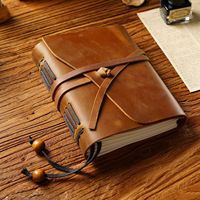 Cuaderno de cuero genuino, diario de piel de vaca, cuaderno planificador de diario Retro Vintage