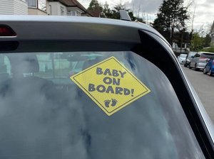 Pegatina de vinilo de visión unidireccional <span class=keywords><strong>para</strong></span> ventana de coche perforada personalizada, pegatina de señal <span class=keywords><strong>para</strong></span> bebé <span class=keywords><strong>a</strong></span> <span class=keywords><strong>bordo</strong></span>, pegatina <span class=keywords><strong>para</strong></span> coche - Product Image 2