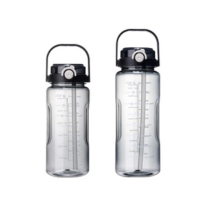 Botella de agua deportiva de 1500 ml y 2000 ml con pajita y asa para fitness al aire libre - Product Image 5