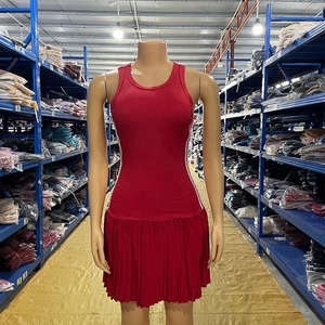 Disponible CY901755 Robe Courte Sans Manches Plissée Côtes Jupe Mini Femme Décontractée pour Quotidien Fête Club 2025 - Product Image 2