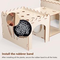 Parc pour petits animaux modulaire moderne en bois avec jouets interactifs pour habitat de lapin extérieur/intérieur et utilisation en salon