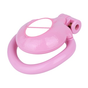 Pink Clitoris Shaped Penis Cages Resin Male Chastity Device With Strapon Belt Hollow Urethral Cock <b>Locking</b> 4size Ring Restraints - Product Image 3