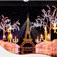 Décoration de mariage, rideaux lumineux étoilés, contrôle LED, rideaux lumineux de fond pour bar, boîte de nuit, bleu pour la décoration de fête de mariage