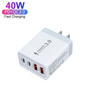 40W 4 puertos Dual PD <span class=keywords><strong>20W</strong></span> + Dual <span class=keywords><strong>USB</strong></span> QC3.0 <span class=keywords><strong>Cargador</strong></span> <span class=keywords><strong>de</strong></span> pared Tipo <span class=keywords><strong>C</strong></span> <span class=keywords><strong>Cargador</strong></span> <span class=keywords><strong>20W</strong></span> <span class=keywords><strong>Adaptador</strong></span> <span class=keywords><strong>de</strong></span> <span class=keywords><strong>corriente</strong></span> para <span class=keywords><strong>Apple</strong></span> iPhone 14 15 16 Pro - Product Image 2
