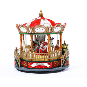 Dropshipping Shopify Christmas Carousel Music <b>Box</b> Rotating Musical Decoration Holiday <b>Gift</b> Tabletop Ornament - Product Image 1
