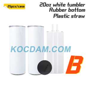 KOCDAM USA Warehouse Bulk 20oz Stainless Steel Double Wall Heat Press Sublimation Eco-Friendly Party Skinny Straight Tumbler - Product Image 6