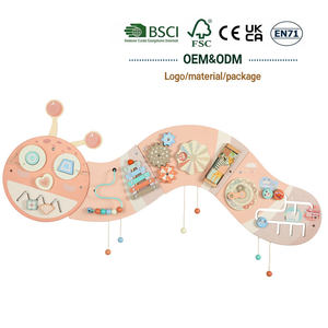 ของเล่นเสริมพัฒนาการเด็กเล็กแบบมอนเตสซอรี่ ผีเสื้อสีชมพู บอร์ดกิจกรรมติดผนัง ของตกแต่งไม้เอนกประสงค์ เกมฝึกสมอง - Product Image 1