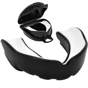 Black Double Layer Silicone Mouthguard Moldable Protective Gear for Boxing Teens Unisex Lightweight Sports Use - Product Image 1