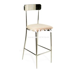 Highboy altın paslanmaz çelik ayak Bar taburesi ve masa seti oteller için zarif kokteyl mobilyaları - Product Image 6