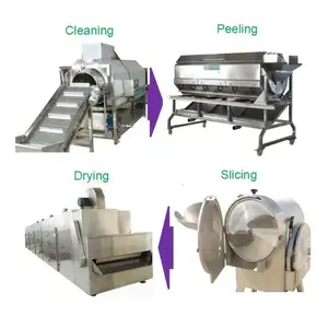 1000kg/hr Dried Ginger Powder Making Machine Production Processing Line Fresh Ginger Peeling Slicing Drying Grinding Machine