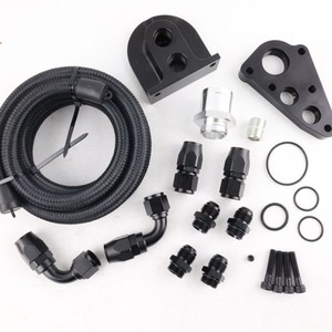 ชุดอะแดปเตอร์กรองน้ำมันเครื่องฟอร์ด 4.6 5.4L มัสแตง GT350 F150 อะไหล่โลหะสีดำสำหรับดัดแปลงและอัพเกรด - Product Image 5