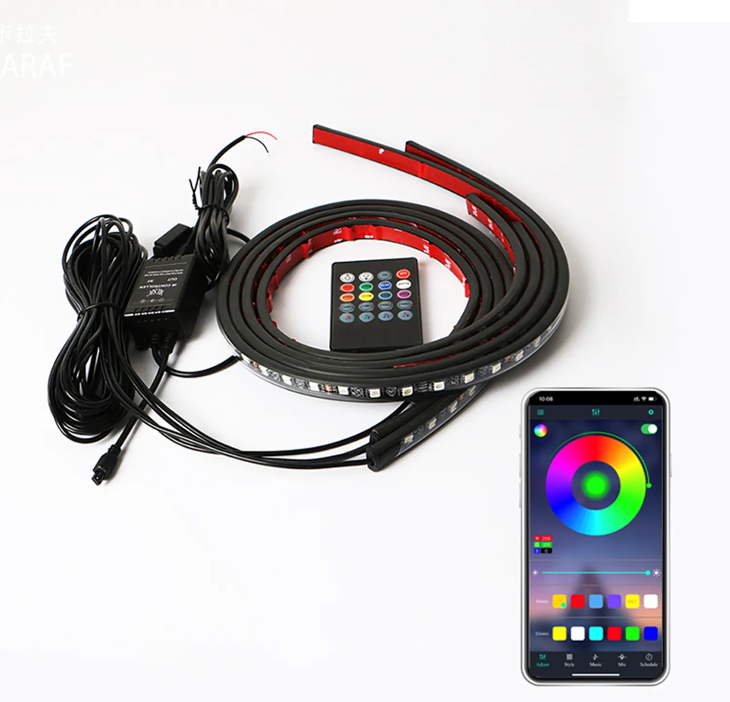 Flessibile LED Strip Light LED Car Charssis Remote APP Control RGB Neon Lights Ambient Atmosphere lampada decorativa automatica