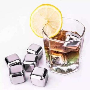 Cubetti di ghiaccio in acciaio inossidabile Premium whisky Stone per uso alimentare rocce refrigeranti per bevande al whisky - Product Image 1