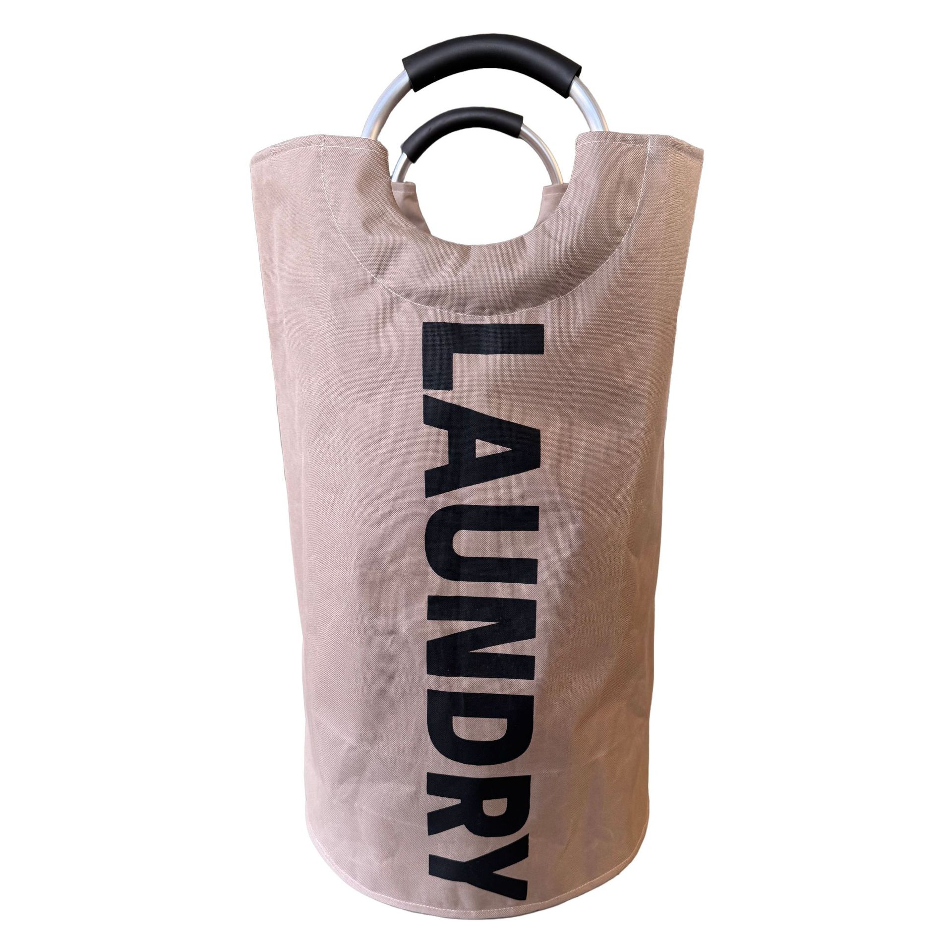 Ring handle brown printed with black letters-90L