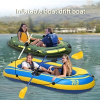 Kayak gonflable pliable épaissi et résistant à l'usure, bateau de pêche à coussin d'air, embarcation pour le surf et le rafting en PVC, capacité 160 kg