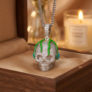 Pendentif Casque Audio Tête de Mort Moissanite Iced Out en Argent 925, Bijou de Luxe Hip Hop pour Fêtes et Événements - Product Image 2