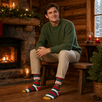 Emballage sur mesure de qualité supérieure Chaussettes de Noël personnalisables Chaussettes d'hiver en coton doux avec des motifs de rennes et de Père Noël