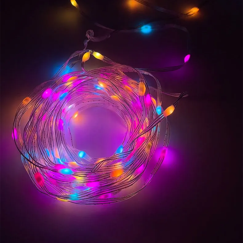 USB Christmas Tree LED String Light with Smart Ble Application Remote Control Christmas Home Decoration Fairy Light Garland