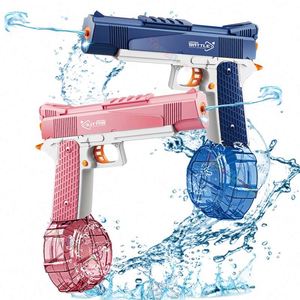 Pistolet à eau électrique réaliste pour adultes, puissant, avec logo rose, pour faire des bulles, fonctionne sur piles - Product Image 1