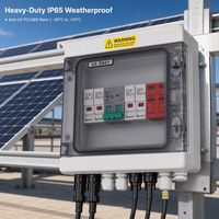 Boîtier de Combinaison Solaire Photovoltaïque 2 Câbles Pré-câblé, Plug and Play, Connecteurs MC4, Boîtier de Jonction DC 600V avec Disjoncteur et Fusible GPV