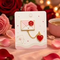 Valentinstag Liebesbrief-Brosche Herz-Charm Weiche Emaille-Anstecknadel Liebes-Schmuck Großhandel Anstecknadeln Kundenspezifische Metallabzeichen OEM-Fabrik