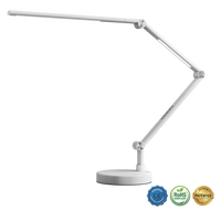 Lampe de bureau LED contemporaine en métal, pliable, flexible, réglable, à intensité variable par touche, AC, CRI élevé 95, double source lumineuse (5000K/3000K)
