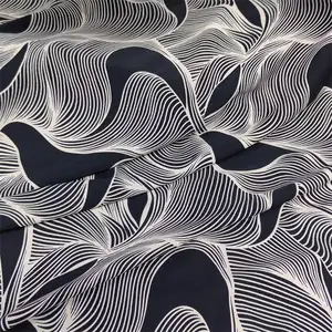 Tùy chỉnh màu sắc mới đường cong dòng mô hình lớn in Dubai abaya vải màu đen hồi giáo cho abaya cho khăn - Product Image 1