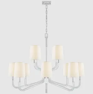 American Style Glass Arms Pendant Lamp Vintage Decor Ceiling Lighting Brass FoyerChandelier