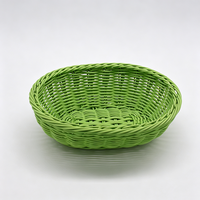 Panier de rangement alimentaire en rotin PP vert, fait main, étanche, tailles et couleurs personnalisables, pour usage commercial, salle à manger, articles divers pour la maison - Grande Vente