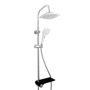 Usine Inoxydable Ensemble De Douche Haute Qualité Noir Pluie Plafond Système De Douche Multifonctionnel Abs Douche Robinet D'eau Ensemble - Product Image 1