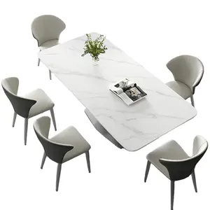 Rectangular Dining Table High-end Modern Design Lightweight Slate Dining Table Chairs Sets Hot Sell High Quality Italian Luxury