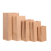 Sac en papier kraft SOS marron/blanc à fond carré personnalisé Sacs d'emballage jetables pour pain français Sac en papier recyclable pour collation et épicerie