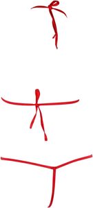 Set Lingerie Bikini transparan seksi untuk wanita, 2 potong dengan Logo pinggang pola polos - Product Image 3