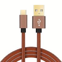 Kabel Data Pengisian Cepat Micro USB Kulit PU untuk HTC U12 Life / HTC Desire 620