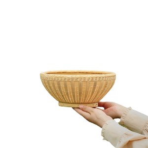 <b>Bamboo</b> Woven Basket Round Handmade Food <b>Container</b> Kitchen Use Traditional Craft - Product Image 5