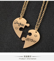 Sense Jewelry Collier mère-fille plaqué or 18 ct Collier cœur pour la fête des mères