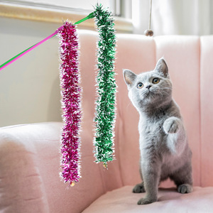 Nouvelle baguette colorée pour chat, une baguette interactive pour chat avec son, garniture en fil doré, jouet pour chat à tenir à la main. - Product Image 2