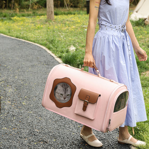 Pet Stroller Semi Circle Cloth Handle <b>Trolley</b> For Dogs Cats 7kg Above Print Pattern - Product Image 3