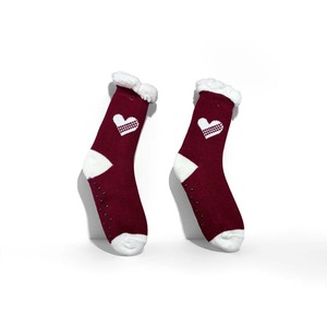 Chaussettes de salon doublées en polaire avec logo personnalisé transparent, motif flocon de neige nordique, pour <span class=keywords><strong>femmes</strong></span>, usage quotidien - Product Image 1