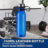 Bouteille d'eau sport en cuir 750 ml avec couvercle - Isolation thermique 12-24 heures, boisson directe, écologique, sans BPA, pour adultes, rentrée scolaire