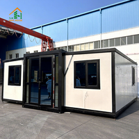 Maison conteneur préfabriquée extensible à 2 chambres avec panneaux sandwich en acier, bureau écologique, mini-maison prête à être expédiée