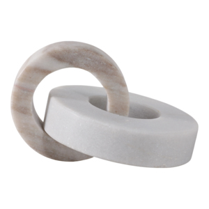 Scultura moderna a doppio anello in marmo, decorazione per la casa, l'ufficio, il tavolino da caffè, elemento decorativo. - Product Image 5