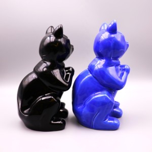 Urnes funéraires personnalisées en céramique écologiques pour cendres de chat, style européen et américain durable, urne commémorative en forme de chat pour chien - Product Image 4