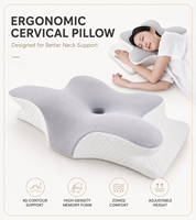 Oreiller cervical ergonomique en mousse à mémoire de forme à rebond lent, forme papillon personnalisée, soulagement de la douleur au cou, design moderne et respirant