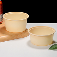 Boîte à glace en amidon de maïs écologique, compatible micro-ondes, biodégradable, conteneur de rangement rond pour desserts, qualité alimentaire, empilable